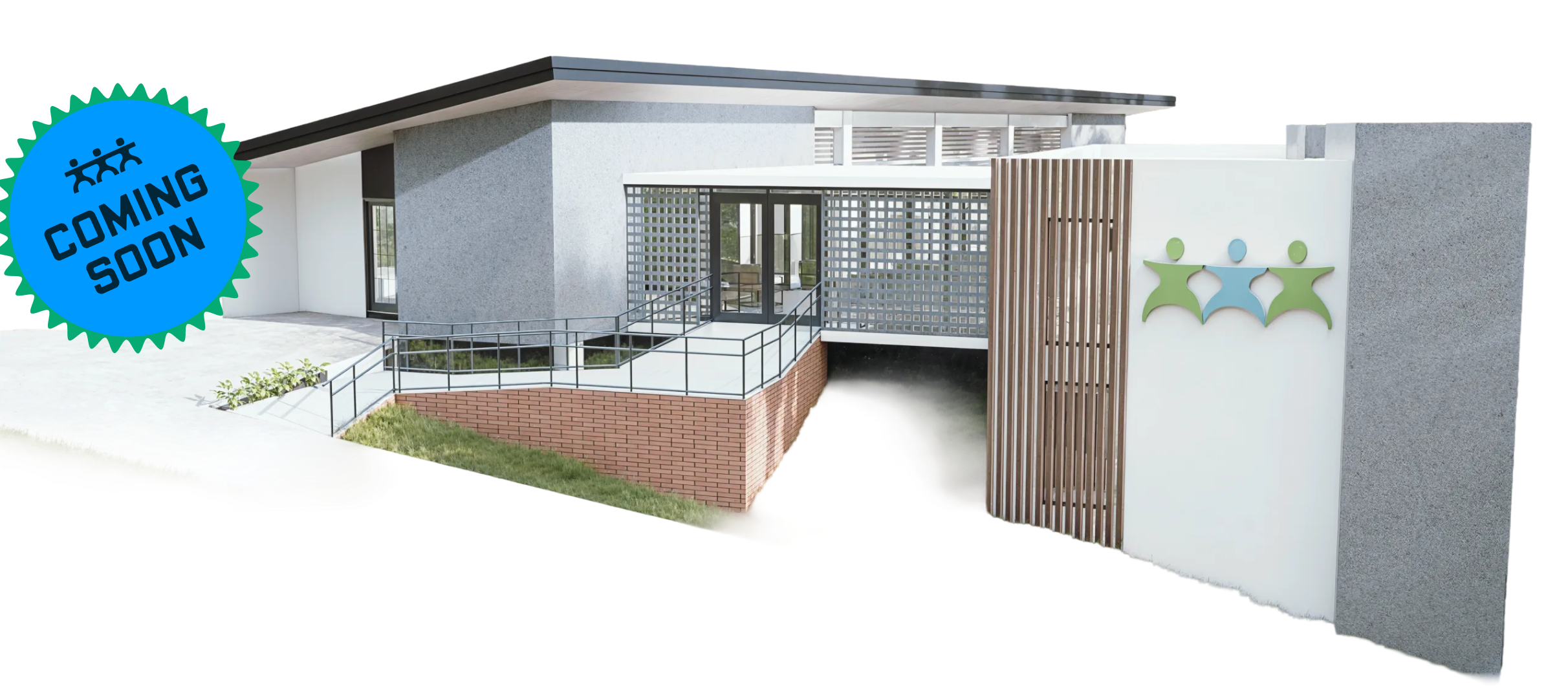 Architectural rendering of the new Somos Amigos permanent clinic in El Naranjito